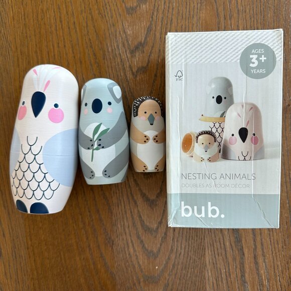 bub. (Target Australia) Other - NWOT Australian Animals Nesting Dolls Wooden Toy Koala Echidna Galah